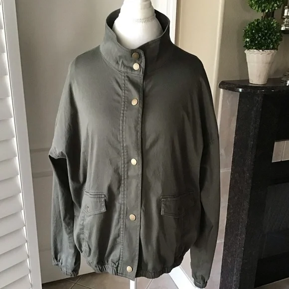 NEW Car Coat Jacket XL Fatigue Green Stretch Elastic Sleeves Supplies Union Bay - Picture 3 of 16